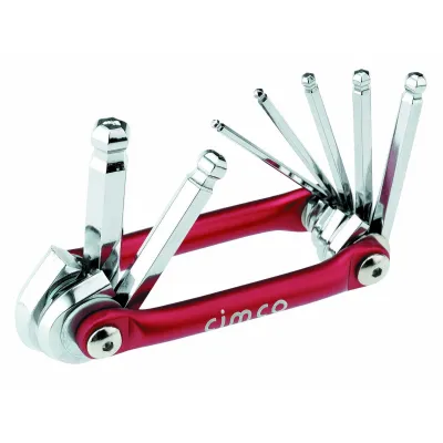 Cimco Sechskantschlüssel-Set 110596 | Innensechskantschlüsselset | 7-teilig | Kugelkopf | 2,5–10 mm | Klapphalter