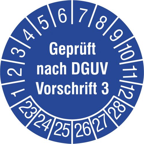 Bild: CIMCO Kabelprüfplakette DGUV V3 2023, blau 182791