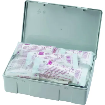 Cimco KFZ-Verbandkasten 142008 | DIN 13164 | Metallkoffer | 225x165x70 mm | tragbar | Auto Erste Hilfe Set