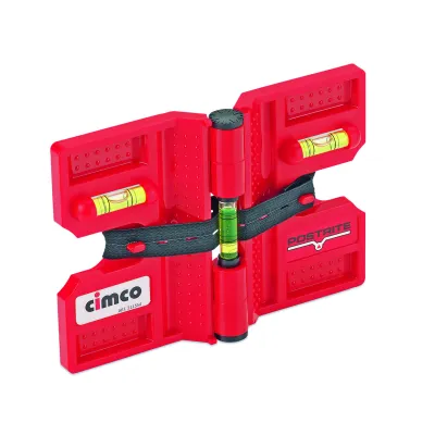 Cimco Klapp-Wasserwaage 211554 | 3D Wasserwaage magnetisch | 190x132x32mm | 3 Libellen | Kunststoff | Rot