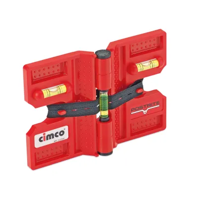 Cimco Klapp-Wasserwaage 211554 | 3D Wasserwaage magnetisch | 190x132x32mm | 3 Libellen | Kunststoff | Rot
