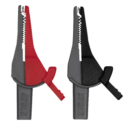 Cimco Krokodilklemmen 2er-Set 111480 | 4 mm Sicherheitsstecktechnik | CAT III 1000V | 16A | Öffnung 21 mm