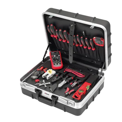 CIMCO Werkzeugkoffer Industrie 170530 | Lehrlingskoffer ohne Trolley | 22-teilig | Elektromonteur-Set | robust