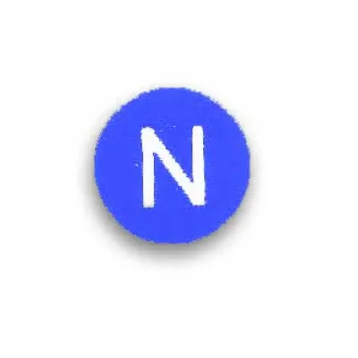CIMCO Kabelmarkierung 182626 | Leiterkennzeichnung N | selbstklebend | Kunststoff | 12,5x12,5mm | blau