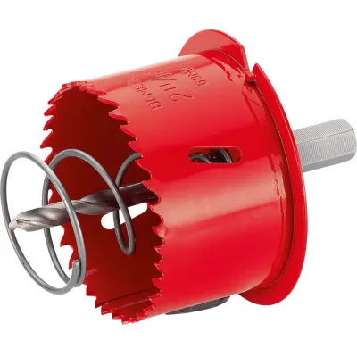 CIMCO Lochsäge 207564 | HSS Bi-Metall 68 mm | Randversenker & Zentrierbohrer 6 mm | Sechskant | für Holz & Gipskarton