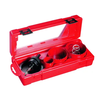 Cimco Lochsägen-Sortiment 207400 | HSS Bi-Metall | 7-tlg Ø 35-75mm | mit Randversenker & Führungsbohrer | in Box