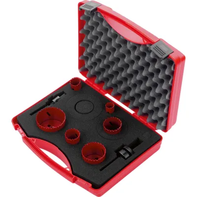 Cimco Lochsägenset 207573 | HSS-Bi-Metall | M20–64 mm | 6-teilig | für Kabelverschraubungen | inkl. Koffer