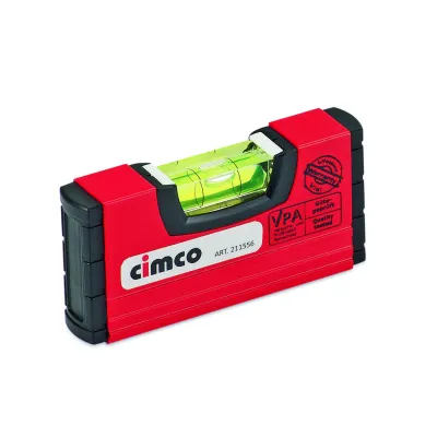 Cimco Mini-Wasserwaage 211556 | 100 mm Aluminium | stoßfeste Libelle | Kastenprofil | kompakt | rot