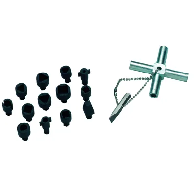 Cimco Multi-Key-Set 112798 | Schrankschlüssel Kreuzschlüssel 14-teilig | Stahl | Magnetaufnahme | Aufbewahrungsbox