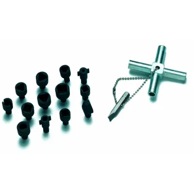 Cimco Multi-Key-Set 112798 | Schrankschlüssel Kreuzschlüssel 14-teilig | Stahl | Magnetaufnahme | Aufbewahrungsbox
