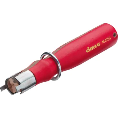 Cimco Passschraubenschlüssel 140100 | 175mm Länge | Holzgriff | Für Diazed D1-D5 | Nicht schutzisoliert | Rot