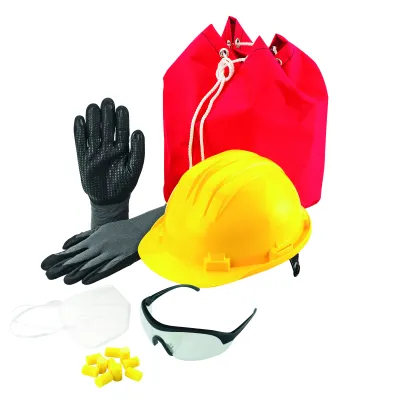 CIMCO PSA Starter-Set Elektriker | Helm EN 397 | Schutzbrille | Handschuhe Gr. 9 | FFP2 Maske | Ohrstöpsel | gelb
