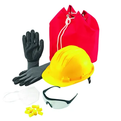 CIMCO PSA Starter-Set Elektriker | Helm EN 397 | Schutzbrille | Handschuhe Gr. 9 | FFP2 Maske | Ohrstöpsel | gelb