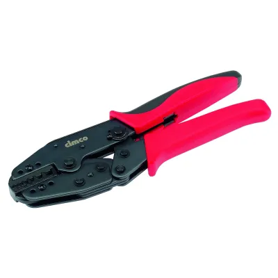 Cimco Presszange 106120 | Aderendhülsen 0,5-16 mm² | Trapezpressung | Ratsche | 220 mm | Schwarz/Rot
