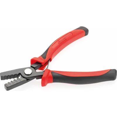 Cimco Presszange 101906 | Handpresszange für Aderendhülsen | Dornpressung 0,5-2,5 mm² | 140 mm | Rot/Schwarz