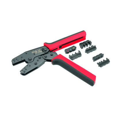 Cimco Presszange 106002 Click’n’Crimp Automotive | 3 auswechselbare Pressprofile | 0,5–10 mm² | mechanisch | Schwarz