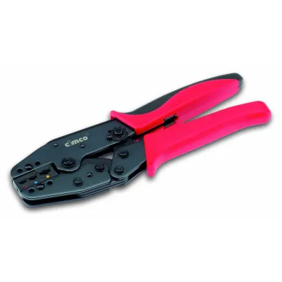 Cimco Presszange 106144 für isolierte Kabelschuhe | 0,5–6 mm² | Ovalpressung | Ratschenmechanik | 220 mm | Schwarz