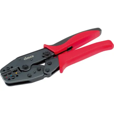 Cimco Presszange 106144 für isolierte Kabelschuhe | 0,5–6 mm² | Ovalpressung | Ratschenmechanik | 220 mm | Schwarz