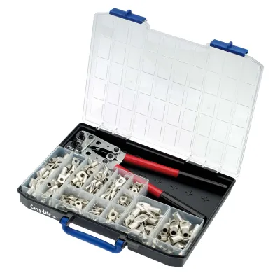 CIMCO Rohrkabelschuh-Sortiment 181548 | WM-Presszange mechanisch 430mm | 280-teilig | 6–50mm² | Sortimentskasten