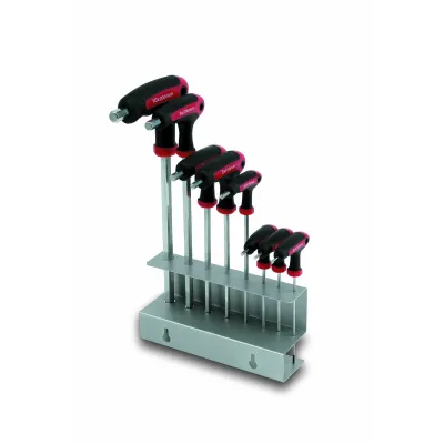 Cimco Quergriff-Schraubendreher-Set 110520 | 8-teilig | Innensechskant 2–10 mm | Kugelkopf | 2K-Griff | S2-Stahl