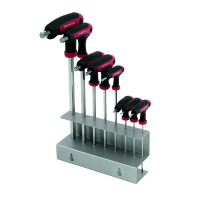 Cimco Quergriff-Schraubendreher-Set 110520 | 8-teilig | Innensechskant 2–10 mm | Kugelkopf | 2K-Griff | S2-Stahl