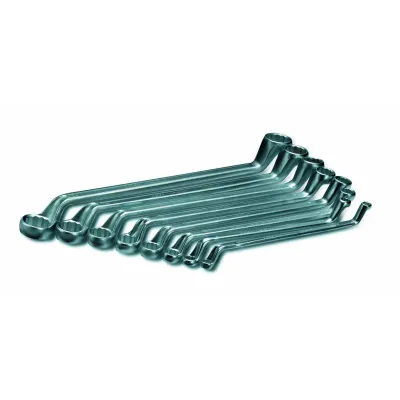 Cimco Ringschlüsselsatz 112430 | 8-tlg. | 6–22 mm | DIN 838/ISO 3318 | tief gekröpft 75° | Chrom-Vanadium