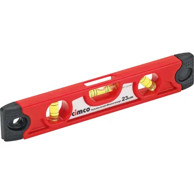 CIMCO Schaltschrank-Wasserwaage 211540 | Torpedoform | 230 mm | 3 Libellen | magnetisch | Kunststoff