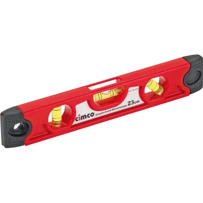 CIMCO Schaltschrank-Wasserwaage 211540 | Torpedoform | 230 mm | 3 Libellen | magnetisch | Kunststoff