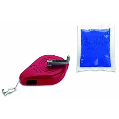 Cimco Schlagschnurroller 140320 | 15m Schnurlänge | Metallgehäuse | inkl. blaues Farbpulver | Push-System | Gürtelclip