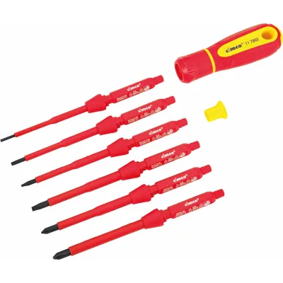 Cimco VDE-Schraubendreher Set 117860 | 8-teilig | isoliert 1000V | Schlitz & PH | 2K-Griff | Nylon-Tasche