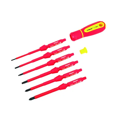 Cimco VDE-Schraubendreher Set 117860 | 8-teilig | isoliert 1000V | Schlitz & PH | 2K-Griff | Nylon-Tasche