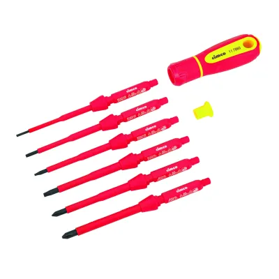 Cimco VDE-Schraubendreher Set 117860 | 8-teilig | isoliert 1000V | Schlitz & PH | 2K-Griff | Nylon-Tasche