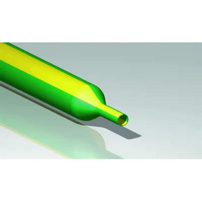 CIMCO Schrumpfschlauch 181646 | dünnwandig 2:1 | 19/9 mm | 5 m | Polyolefin | halogenfrei | grün/gelb