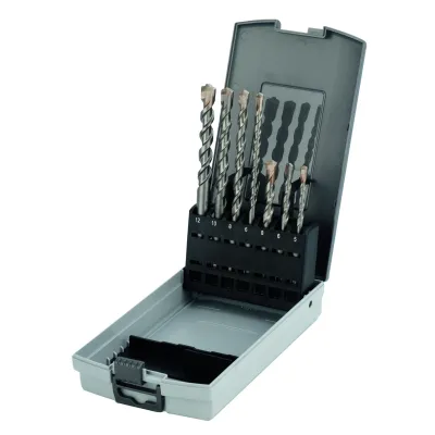 Cimco SDS-Plus Hammerbohrer-Sortiment 201395 | 7-teilig | Ø 5–12 mm | Betonbohrer-Set | Kunststoffbox | extra robust