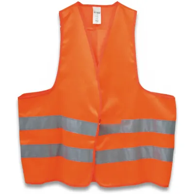 Cimco Warnweste 142012 Orange | Sicherheitsweste EN 471 für Kfz-Fahrer | Reflektorstreifen | Einheitsgröße