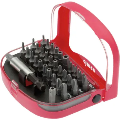 Cimco Bit-Set Spezial-Bit-Satz 114599 | 33-teilig | Magnethalter | TX, Tri-Wing, Zweiloch | Kunststoffbox