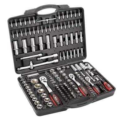 Cimco Steckschlüssel-Satz 113110 | 171-teilig | 1/4", 3/8", 1/2" Antrieb | Chrom-Vanadium-Stahl | Kunststoffkoffer