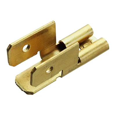 CIMCO Steckverteiler 4-fach 181262 | Flachstecker 6,3x0,8 mm | nicht isoliert | Messing | blank | halogenfrei