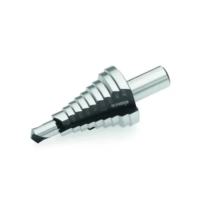Cimco HSS Stufenbohrer 8-32,5mm | 10 Stufen | 12mm Schaft | Kantenbrecher | für Metall & Kunststoff