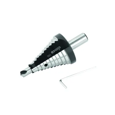 Cimco HSS Stufenbohrer 8-32,5mm | 10 Stufen | 12mm Schaft | Kantenbrecher | für Metall & Kunststoff