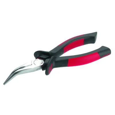 Cimco Telefonzange gebogen 160mm VDE 1000V | 2-Komponenten-Griff | Stahl verchromt | gezahnte Greiffläche