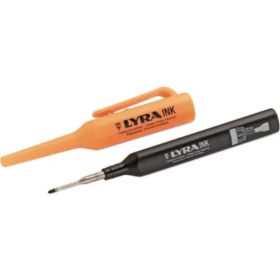 Cimco Tieflochmarker 212182, schwarz | 1mm Filzstift, wasserfest, schnelltrocknend, Teleskopspitze