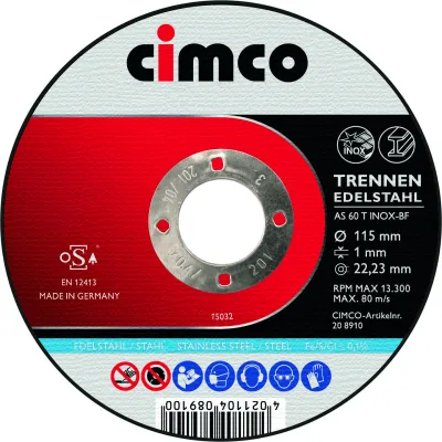 CIMCO Trennscheiben-Set 206840 | 10x 115x1,0mm | Edelstahl | extra dünn | präziser, schneller Schnitt | gratarme Kante