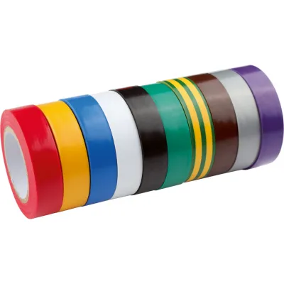 Cimco Universal-Isolierband 160000 | PVC-Klebeband | 15mm x 10m | 10 Farben sortiert | UV-beständig | flammhemmend