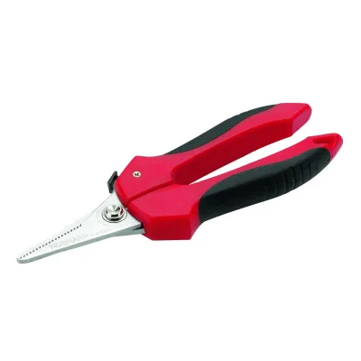 Cimco Universalschere 190mm Edelstahl | Vielzweckschere mit gezahnte Klinge 42mm & Kunststoff-Griff