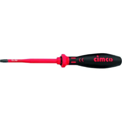 Cimco Torx-Schraubendreher SLIM 117786 T15 | VDE isoliert 1000V | Klingenlänge 75mm | 2K-Griff | Chrom-Vanadium Stahl