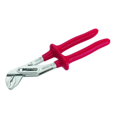 Cimco Wasserpumpenzange 250mm VDE 1000V | durchgestecktes Gelenk | 2K-Griff | DIN ISO 8976 | Chrom-Vanadium-Stahl