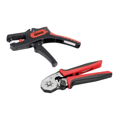 Cimco Werkzeugset Verdrahtungs-Set 106934 | 2-teilig | Abisolierzange & Presszange | Elektro | Profi-Set für Elektriker