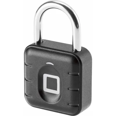 Cimco Vorhangschloss Fingerabdruck VF45-6 | 170255 | 45mm Bügel 6mm | IP67 | bis 20 Fingerprints | Edelstahl | schwarz