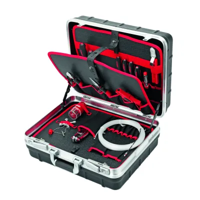 Cimco Werkzeugkoffer Champion 175230 | 31-tlg. Elektriker-Set | ABS | abschließbar | Alurahmen